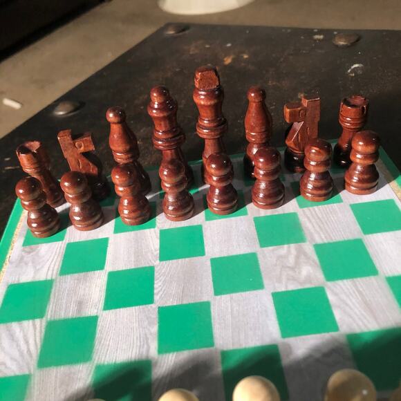 Scrapbook Chess Set - Green Mint - Picture 2 of 11